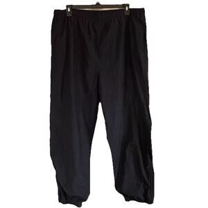 Pro Spirit Black Lined Parachute Track Pants Zipper Legs Drawstring Elastic XXL